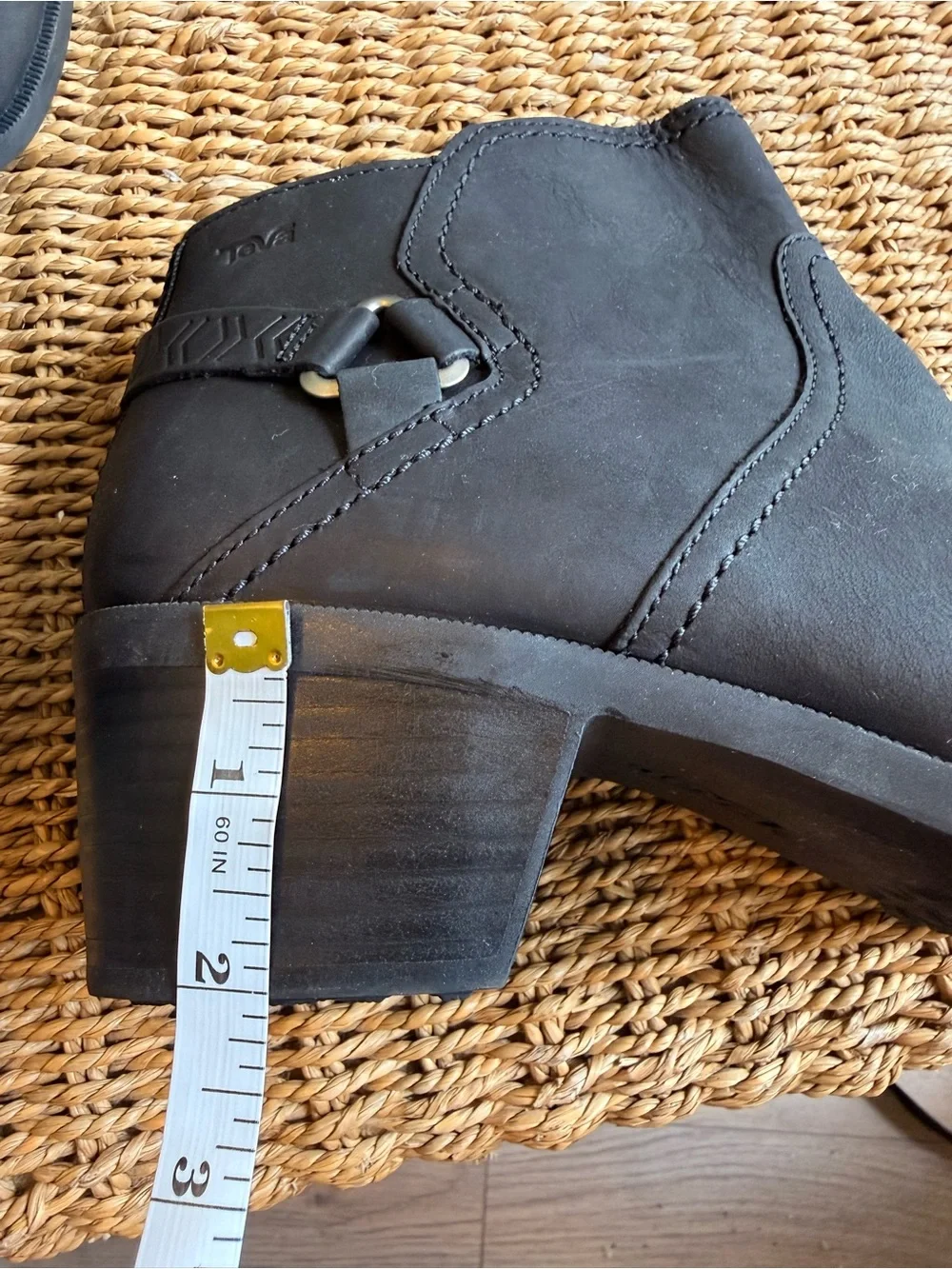 TOMS Black Leather Ankle Boots for Women